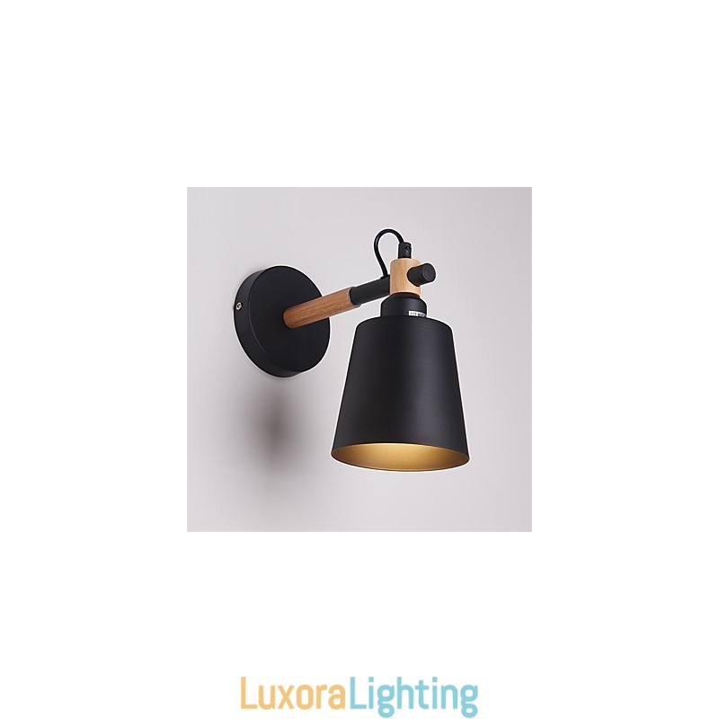 Designer Touch Decorative Vintage Wood Art Deco Metal Metal Rustic Wall Sconce Living Room Dining Room Hallway Wall Lamp Black White Optional