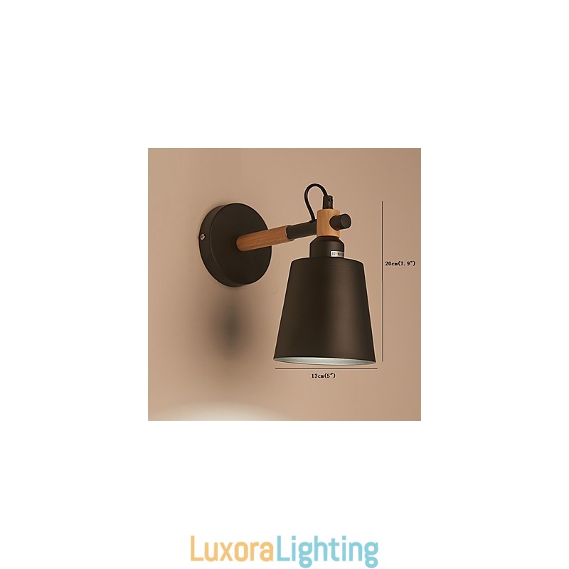 Designer Touch Decorative Vintage Wood Art Deco Metal Metal Rustic Wall Sconce Living Room Dining Room Hallway Wall Lamp Black White Optional