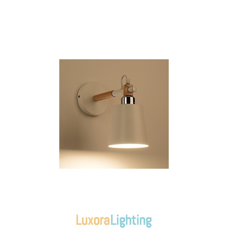 Designer Touch Decorative Vintage Wood Art Deco Metal Metal Rustic Wall Sconce Living Room Dining Room Hallway Wall Lamp Black White Optional