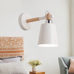 Designer Touch Decorative Vintage Wood Art Deco Metal Metal Rustic Wall Sconce Living Room Dining Room Hallway Wall Lamp Black White Optional