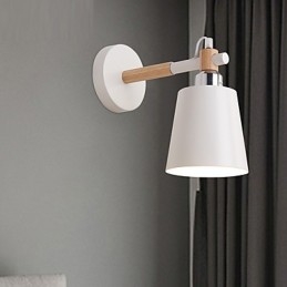 Designer Touch Decorative Vintage Wood Art Deco Metal Metal Rustic Wall Sconce Living Room Dining Room Hallway Wall Lamp Black White Optional