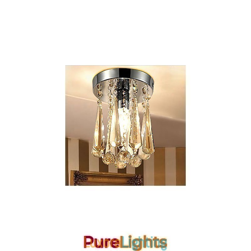 Designer Touch Decorative Modern Contemporary Crystal Flush Mount Garage