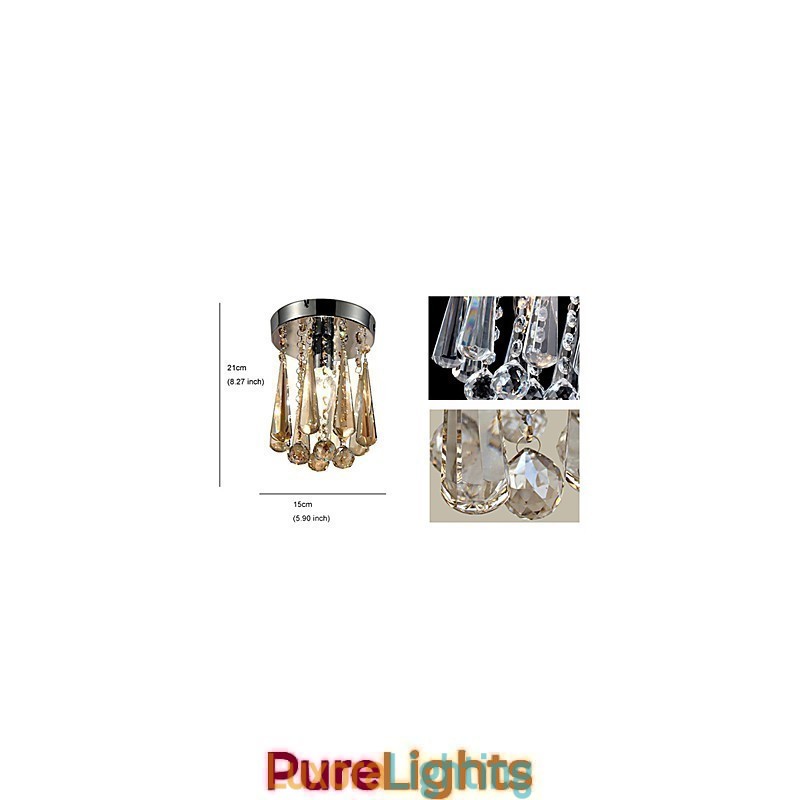 Designer Touch Decorative Modern Contemporary Crystal Flush Mount Garage