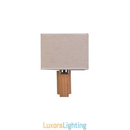 Designer Touch Decorative Simple Wall Lamp Bedside Desk Lamp With Fabric Shade and Solid Wood for Bedroom Dresser Living Room Baby Room