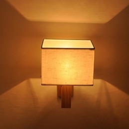 Designer Touch Decorative Simple Wall Lamp Bedside Desk Lamp With Fabric Shade and Solid Wood for Bedroom Dresser Living Room Baby Room