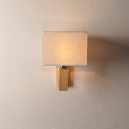 Designer Touch Decorative Simple Wall Lamp Bedside Desk Lamp With Fabric Shade and Solid Wood for Bedroom Dresser Living Room Baby Room
