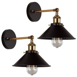 Designer Touch Decorative 2 pcs Metal Wall Sconces Industrial Wall Light Vintage Edison Simplicity Lamp for Cafe Club Bar Lighting