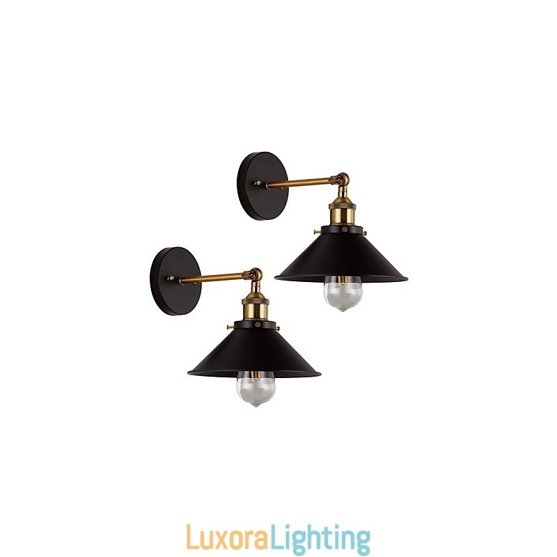 Designer Touch Decorative 2 pcs Metal Wall Sconces Industrial Wall Light Vintage Edison Simplicity Lamp for Cafe Club Bar Lighting