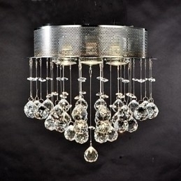 Designer Touch Decorative Traditional Classic Crystal Chrome Metal Flush Mount
