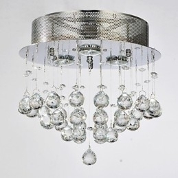 Designer Touch Decorative Traditional Classic Crystal Chrome Metal Flush Mount