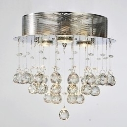 Designer Touch Decorative Traditional Classic Crystal Chrome Metal Flush Mount