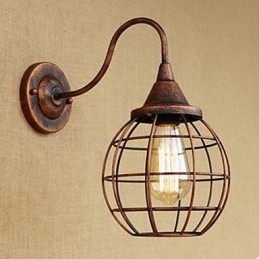 Designer Touch Decorative Iron Art RETRO Rust Color Study Living Room Bedside American Wall Lamp
