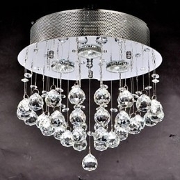 Designer Touch Decorative Traditional Classic Crystal Chrome Metal Flush Mount