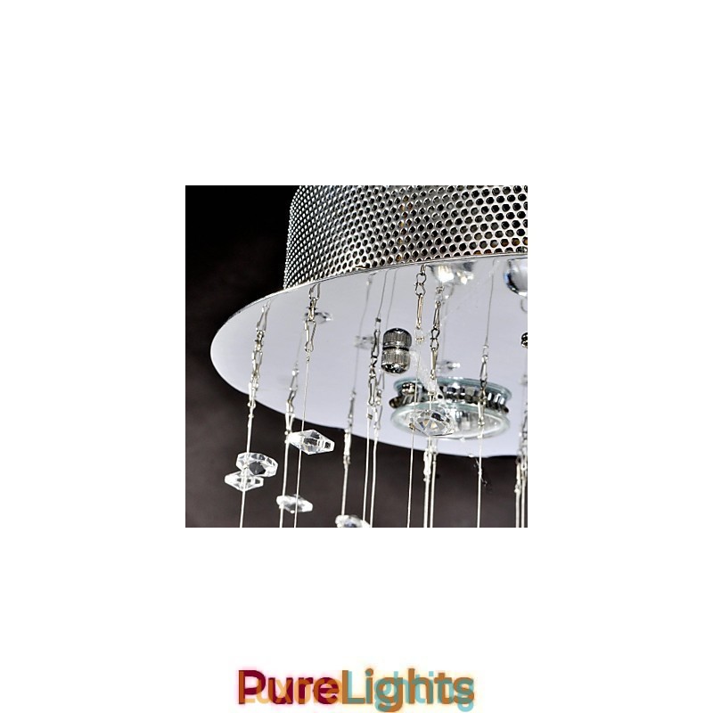 Designer Touch Decorative Traditional Classic Crystal Chrome Metal Flush Mount