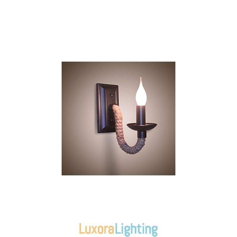 Designer Touch Decorative Hemp Rope Retro Wall Lamp Creative Personality Bar Iron Candle Lamp