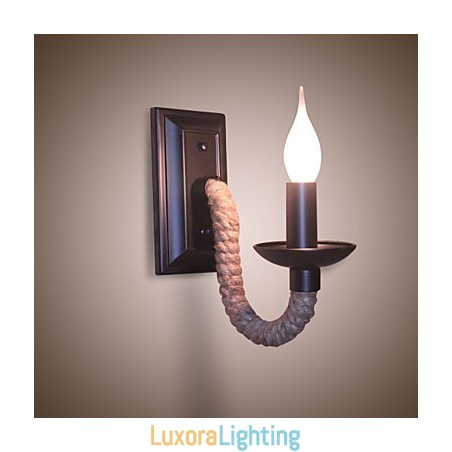 Designer Touch Decorative Hemp Rope Retro Wall Lamp Creative Personality Bar Iron Candle Lamp