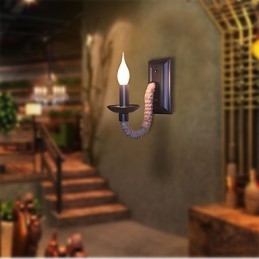 Designer Touch Decorative Hemp Rope Retro Wall Lamp Creative Personality Bar Iron Candle Lamp