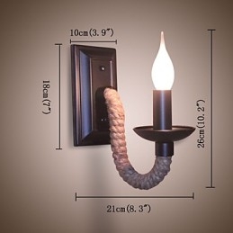 Designer Touch Decorative Hemp Rope Retro Wall Lamp Creative Personality Bar Iron Candle Lamp