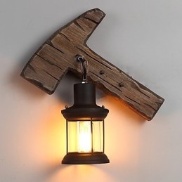 Designer Touch Decorative Single Head Industrial Vintage Retro Wooden Metal Painting Color Wall lamp for the Home Hotel Corridor Decorate Wall Light