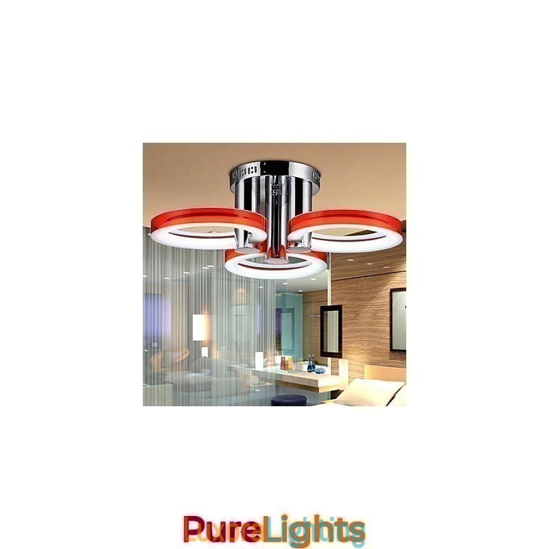 Designer Touch Decorative Modern Contemporary Chrome Metal Chandelier Flush Mount