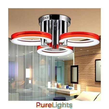 Designer Touch Decorative Modern Contemporary Chrome Metal Chandelier Flush Mount