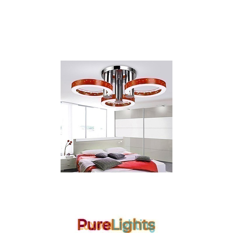 Designer Touch Decorative Modern Contemporary Chrome Metal Chandelier Flush Mount
