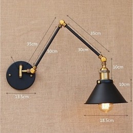Designer Touch Decorative Vintage Country Electroplated Feature for Mini Style Swing Arm Eye Protection Downlight Swing Arm Lights