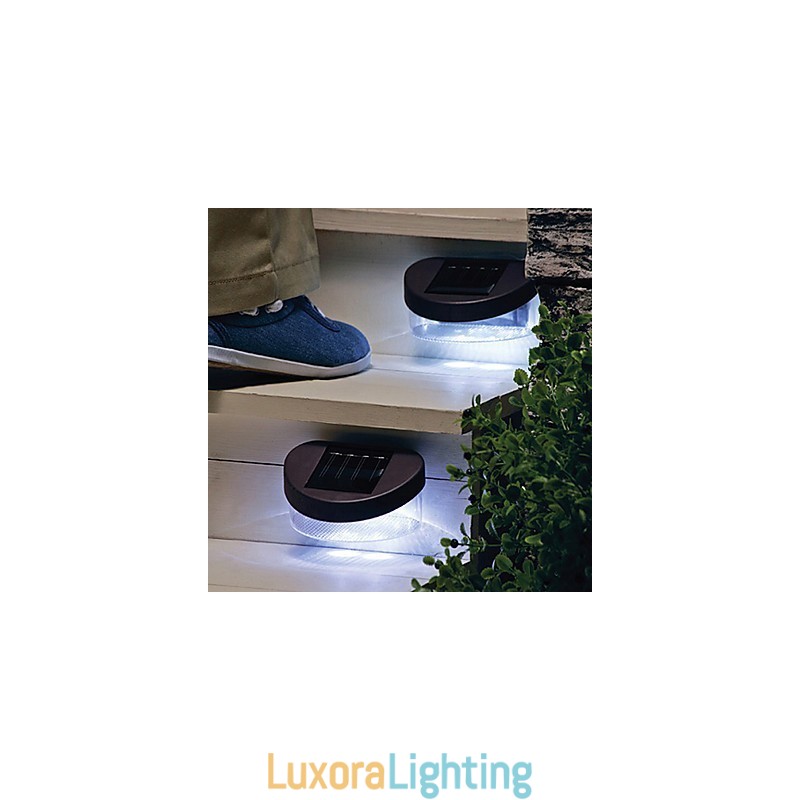 Designer Touch Decorative White Light Solar Light Path Wall Landscape Mount Garden Fence Light