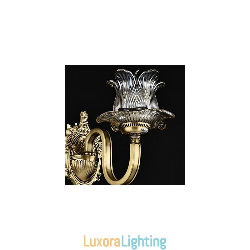 Designer Touch Decorative Rustic Lodge Brass Feature for Mini Style Uplight Wall Sconces Wall Light