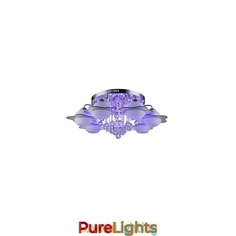 Designer Touch Decorative Remoter Control 7 Lights with Blue Redss Modern Ceiling Light Flush Mount