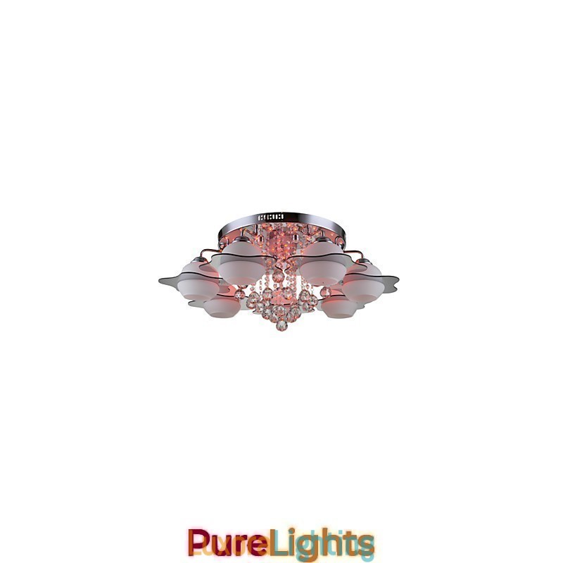 Designer Touch Decorative Remoter Control 7 Lights with Blue Redss Modern Ceiling Light Flush Mount