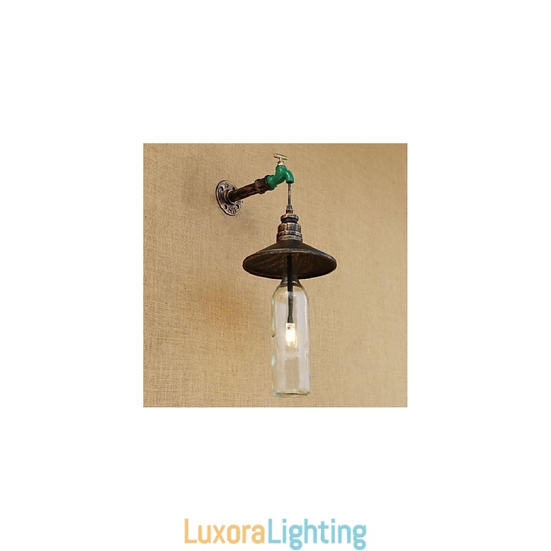 Designer Touch Decorative Edison Retro Water Pipe Wine Bottle Wall lamp Wall Light