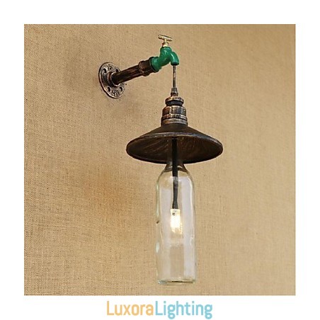 Designer Touch Decorative Edison Retro Water Pipe Wine Bottle Wall lamp Wall Light