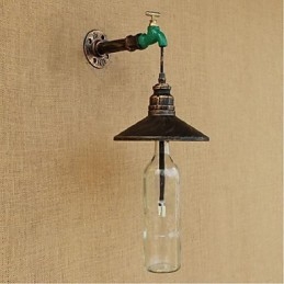 Designer Touch Decorative Edison Retro Water Pipe Wine Bottle Wall lamp Wall Light