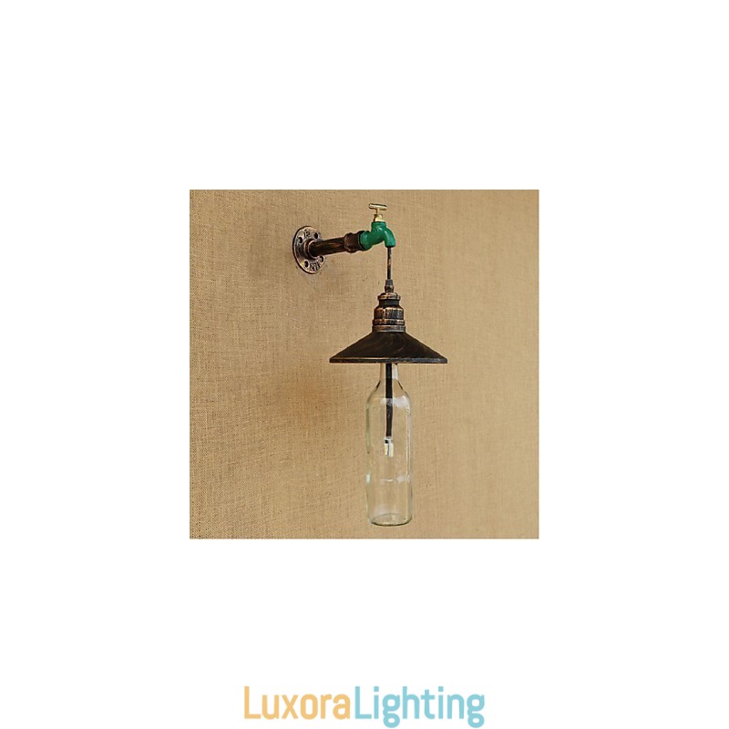 Designer Touch Decorative Edison Retro Water Pipe Wine Bottle Wall lamp Wall Light
