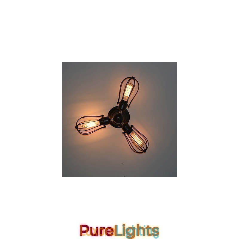 Designer Touch Decorative Traditional Classic Vintage Mini Style Painting Metal Flush Mount