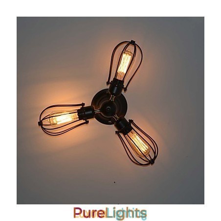 Designer Touch Decorative Traditional Classic Vintage Mini Style Painting Metal Flush Mount