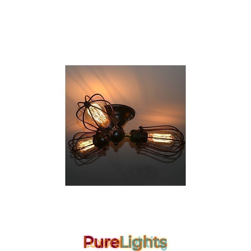 Designer Touch Decorative Traditional Classic Vintage Mini Style Painting Metal Flush Mount