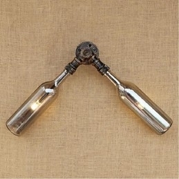 Designer Touch Decorative Retro American Village Creative Industry Wind Water Bottle Wall Lamp Wall Light Grey