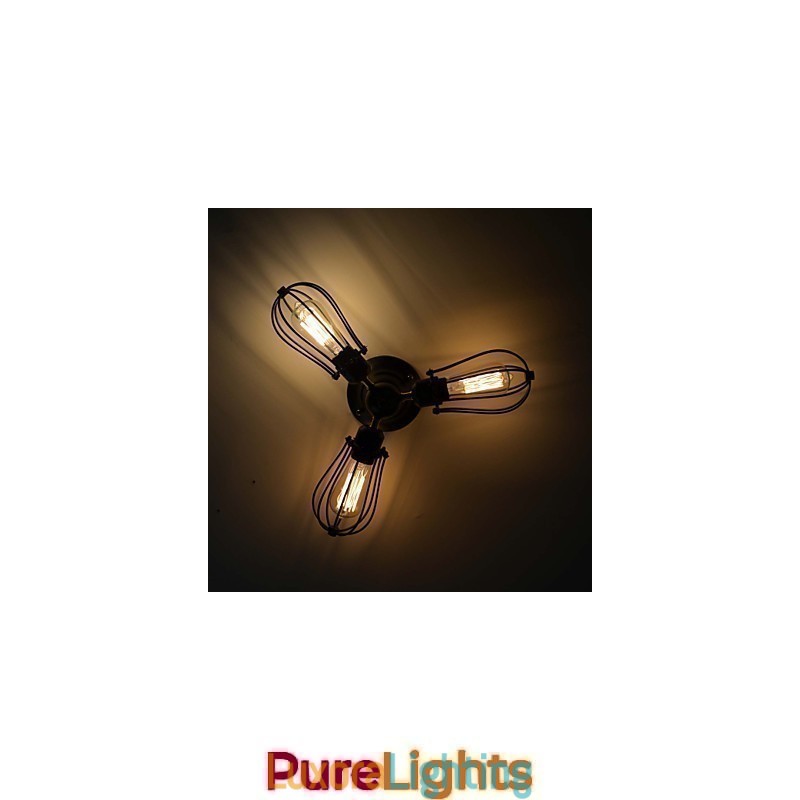 Designer Touch Decorative Traditional Classic Vintage Mini Style Painting Metal Flush Mount