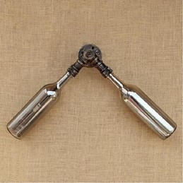 Designer Touch Decorative Retro American Village Creative Industry Wind Water Bottle Wall Lamp Wall Light Grey