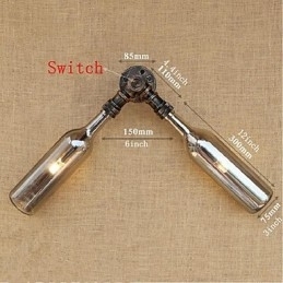 Designer Touch Decorative Retro American Village Creative Industry Wind Water Bottle Wall Lamp Wall Light Grey