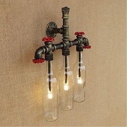 Designer Touch Decorative Retro Industrial Wind Switch Water Bottle Wall Lamp Wall Light