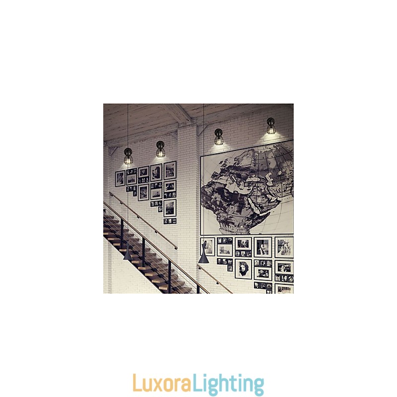 Designer Touch Decorative Retro Pipe Wall Lights Simple Loft Black Birdcage Metal Dining Room Kitchen Bar Cafe Decoration lighting