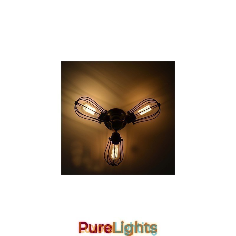 Designer Touch Decorative Traditional Classic Vintage Mini Style Painting Metal Flush Mount