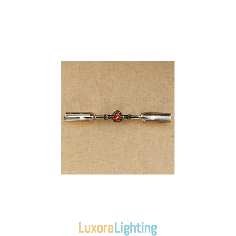 Designer Touch Decorative Retro American Village Creative Industry Wind Water Bottle Wall Lamp Wall Light Grey