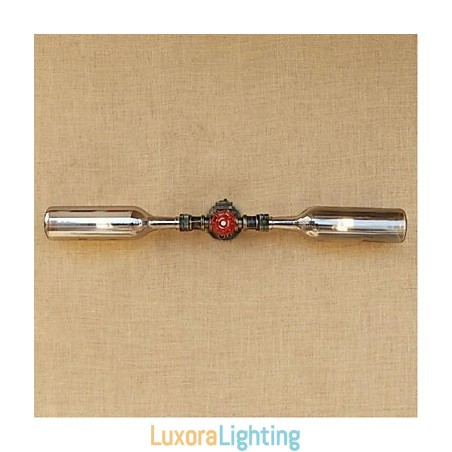 Designer Touch Decorative Retro American Village Creative Industry Wind Water Bottle Wall Lamp Wall Light Grey