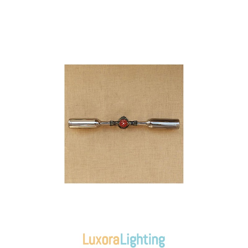 Designer Touch Decorative Retro American Village Creative Industry Wind Water Bottle Wall Lamp Wall Light Grey