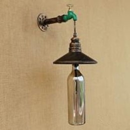 Designer Touch Decorative Iron Pipe Retro Bar Hotel Decoration Pipe Bottle Wall Lamp