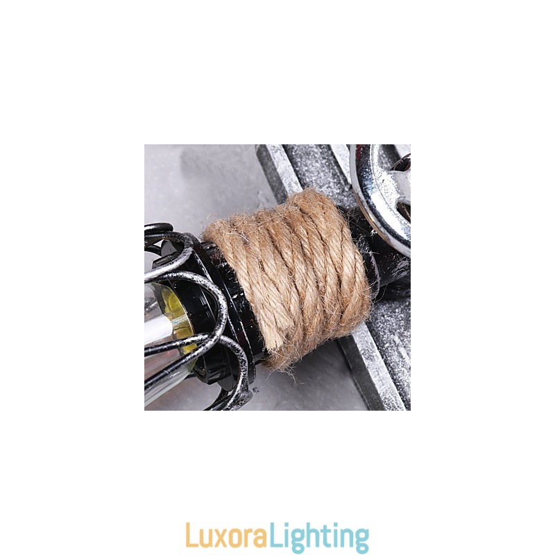 Designer Touch Decorative Vintage Industrial Wall Lights Wood Boat Anchor Shape Creative Restaurant Cafe Bar Decoration lighting